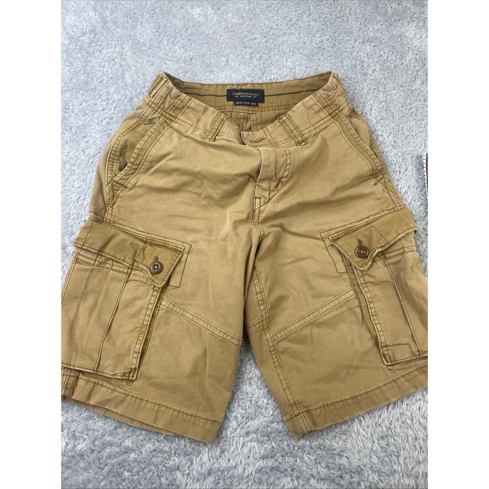 American Eagle Cargo Shorts Mens 26 Khaki Tan Next Level Flex Utility Pocket